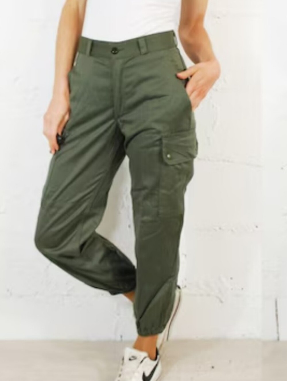 refuge Olive Cargo Jogger Pants for Women